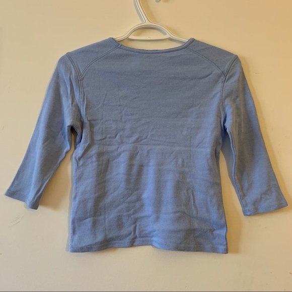 💙 Blue 3/4 Sleeve Crop Top - Picture 2 of 2